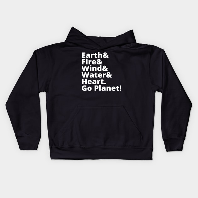 Earth Fire Wind Water Heart Go Planet List Kids Hoodie by prometheus31